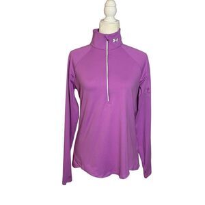 Under Armour Qualifer Run 1/2 zip pullover in purple - L